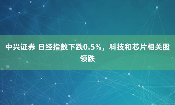 中兴证券 日经指数下跌0.5%，科技和芯片相关股领跌