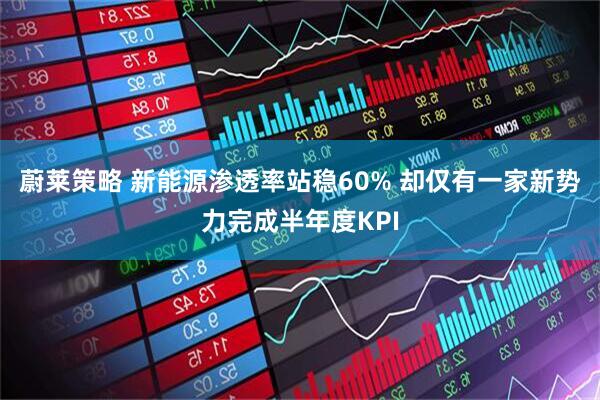 蔚莱策略 新能源渗透率站稳60% 却仅有一家新势力完成半年度KPI
